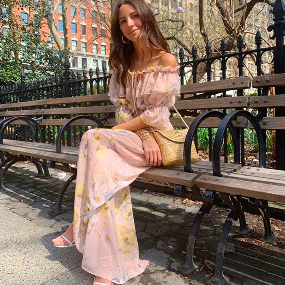H&M conscious collection pink floral 2 piece set